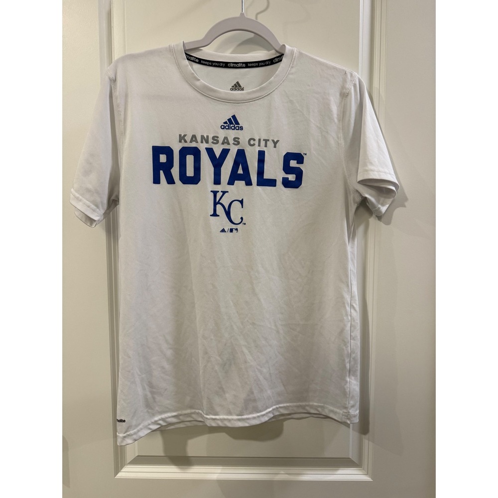 Adidas Kansas City Royals MLB Climalite White Graphic T-Shirt Womens Large 14/16